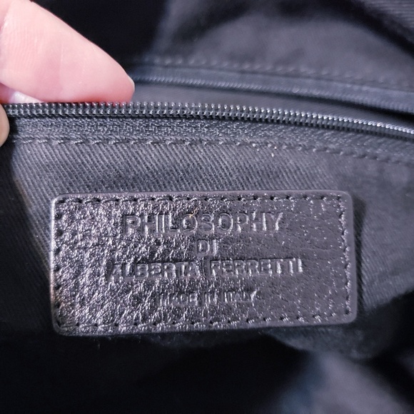 Philosophy di Alberta Ferretti Vintage Black Leather Designer Bag Ultra Soft - Picture 6 of 8